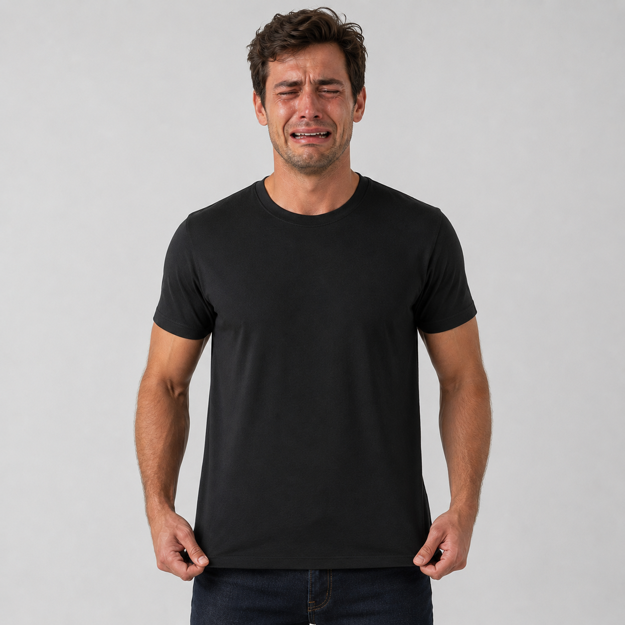 Male model, black shirt